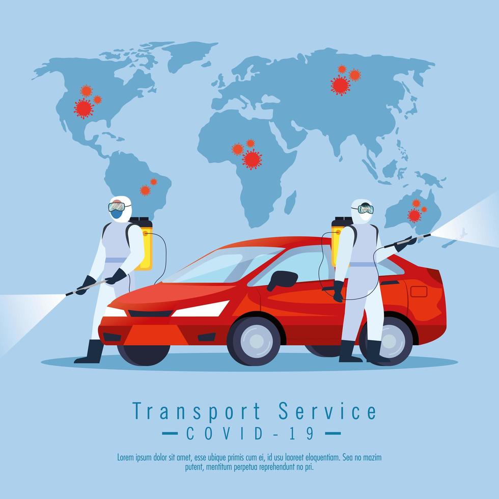 service de désinfection de voiture, prévention coronavirus covid