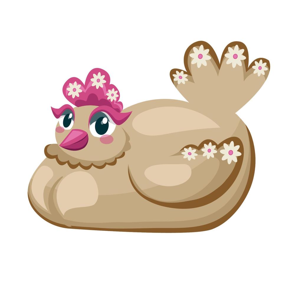 illustration d'icône vectorielle de poulet maman mignonne. concept d'icône de nature animale isolé vecteur premium. style de dessin animé plat