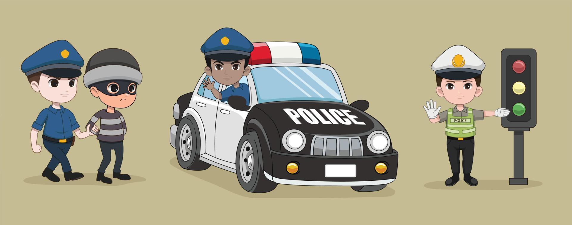 la police en action vecteur