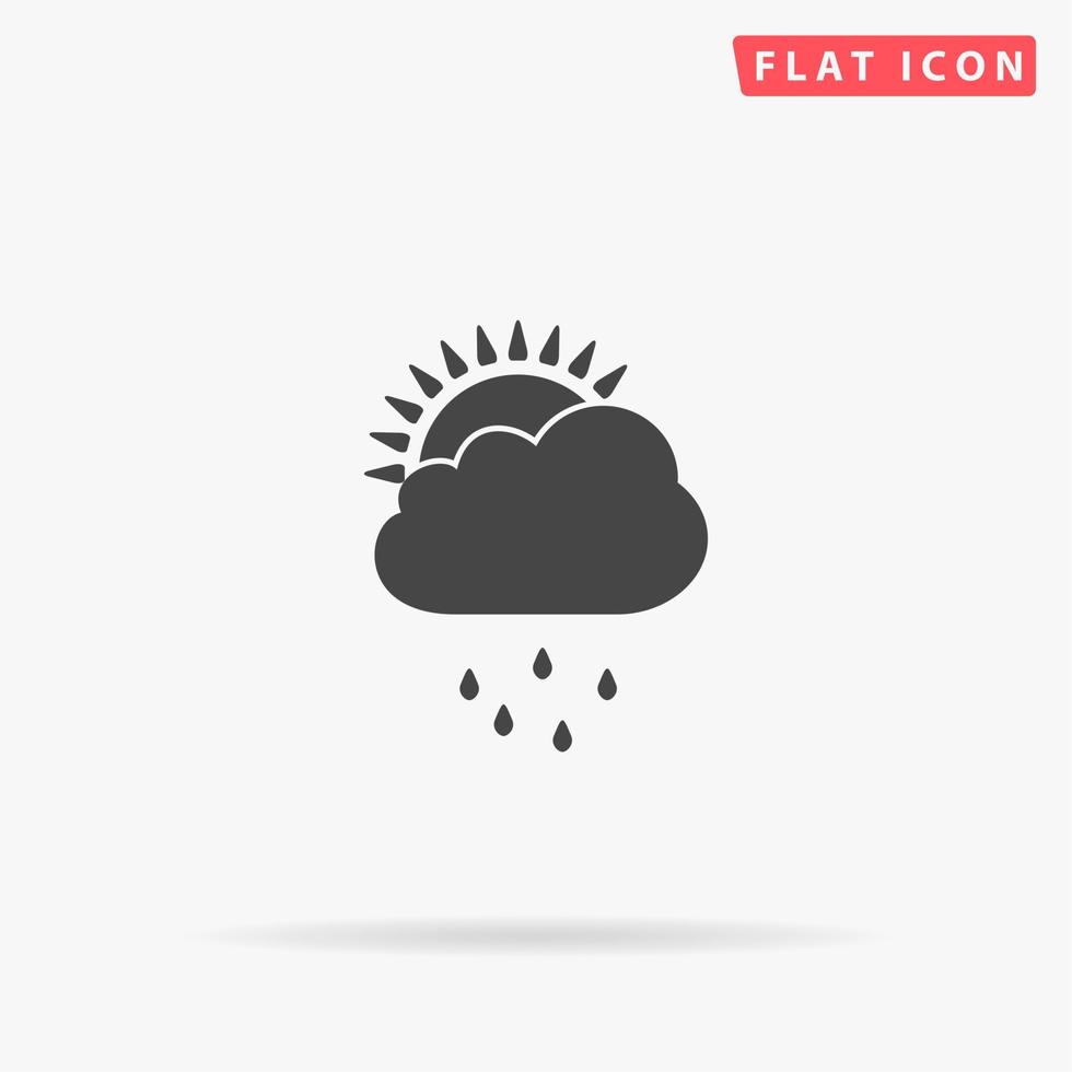 Saison des pluies. symbole plat noir simple avec ombre sur fond blanc. pictogramme d'illustration vectorielle vecteur