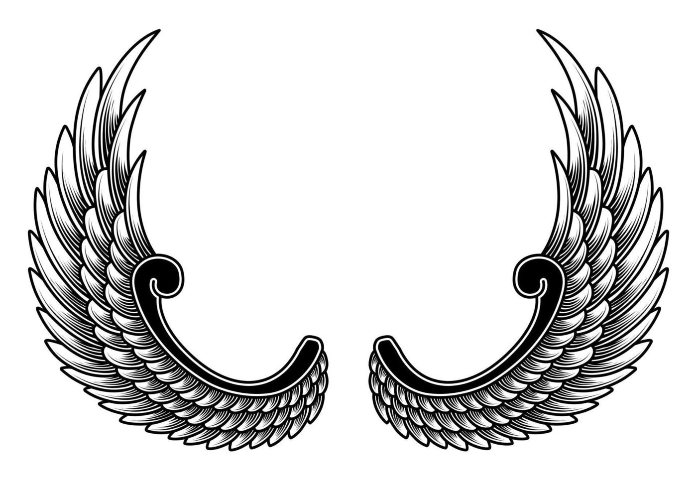 tatouage tribal d'ailes d'ange de vecteur