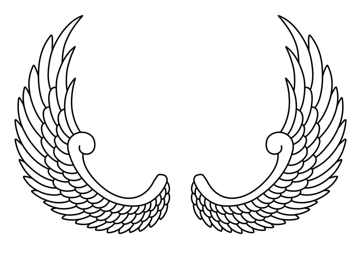 style de dessin au trait ailes d'ange vecteur libre