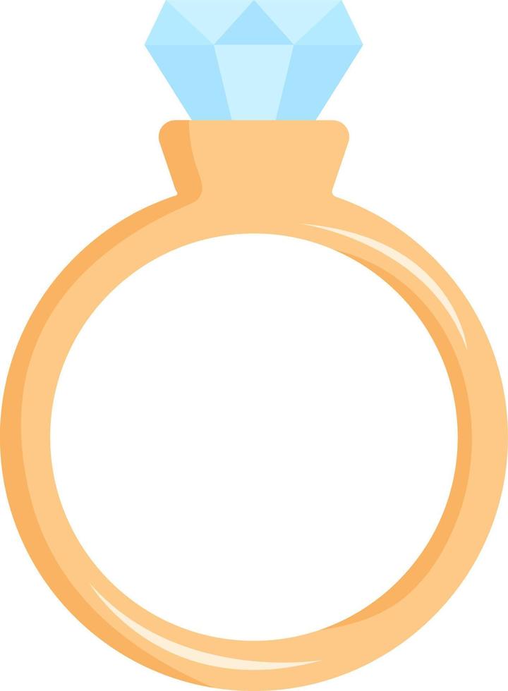 jolie bague de fiançailles avec diamant bleu coloré sur fond blanc icône isolée pour la saint valentin vecteur