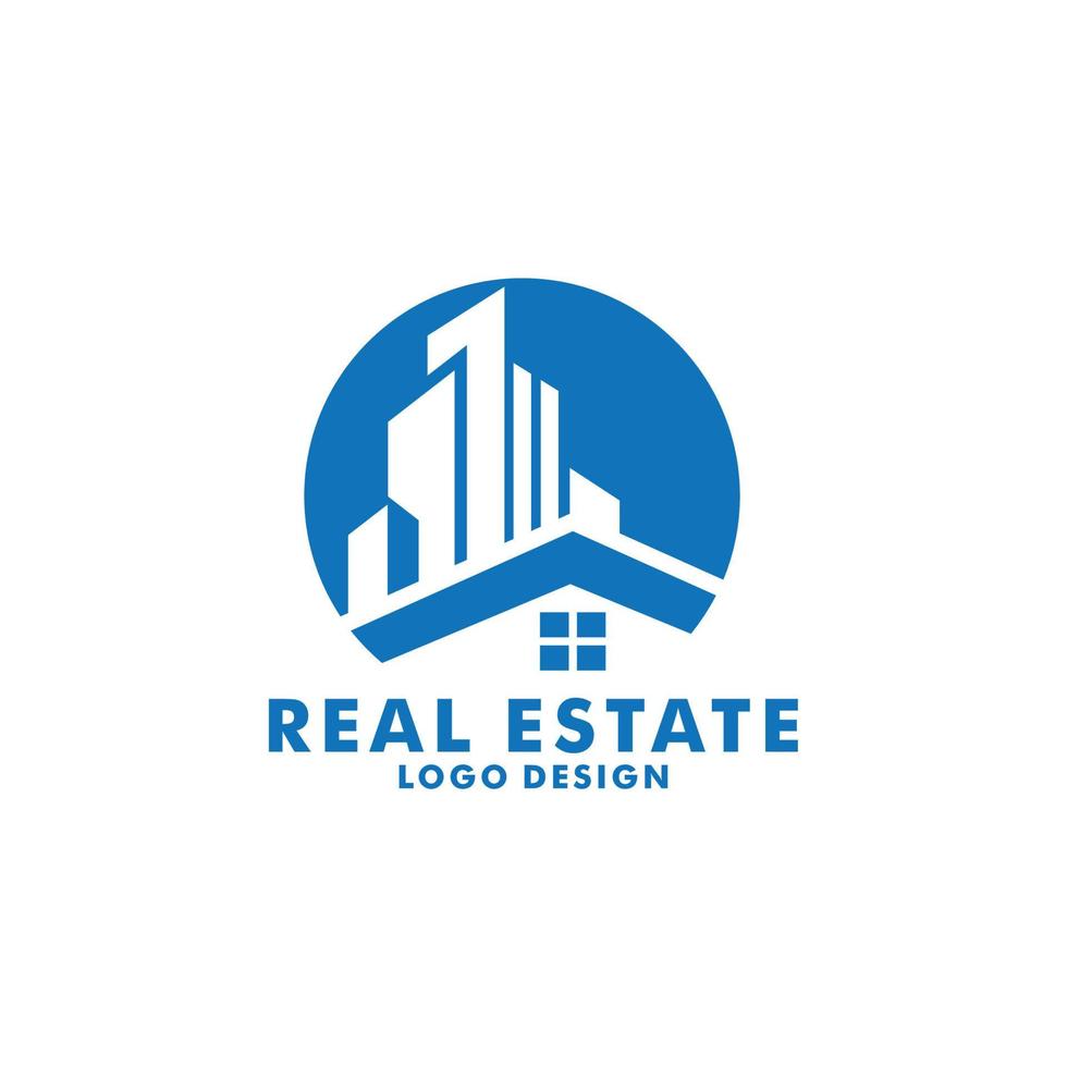 modèle de logo d'entreprise immobilière moderne, bâtiment, développement immobilier et vecteur de logo de construction