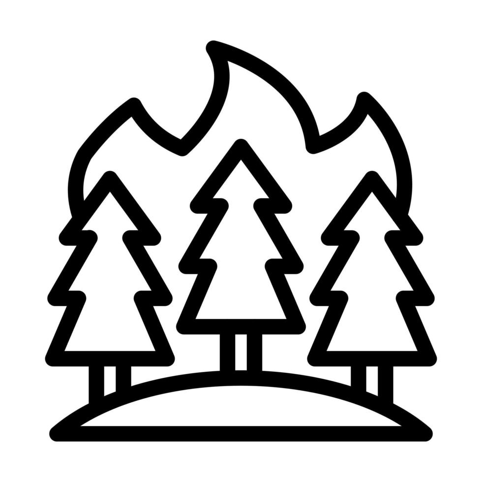 conception d'icône de feu de forêt vecteur