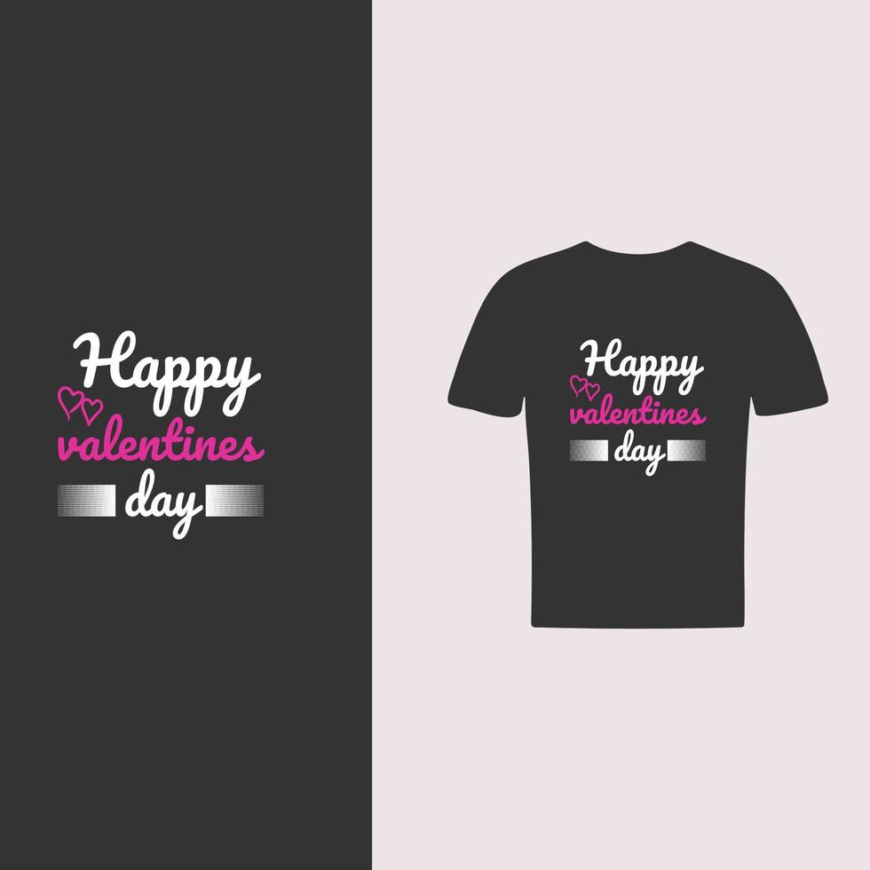 conception de lettrage typographie t-shirt happy valentine's day. vecteur