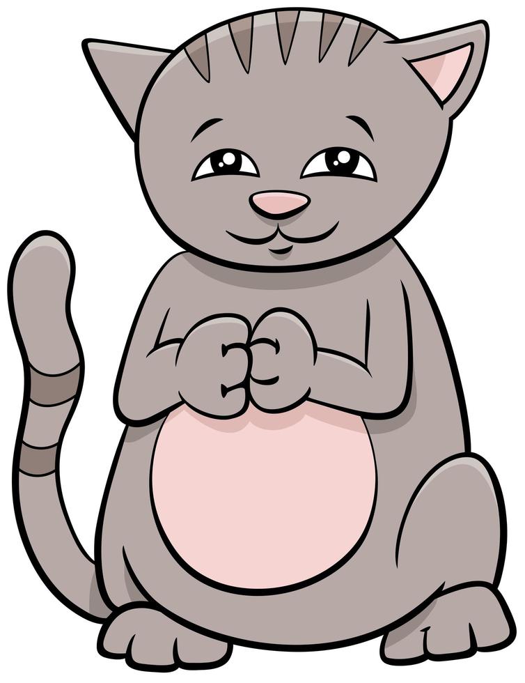 personnage animal mignon de bande dessinée de chat ou chaton vecteur