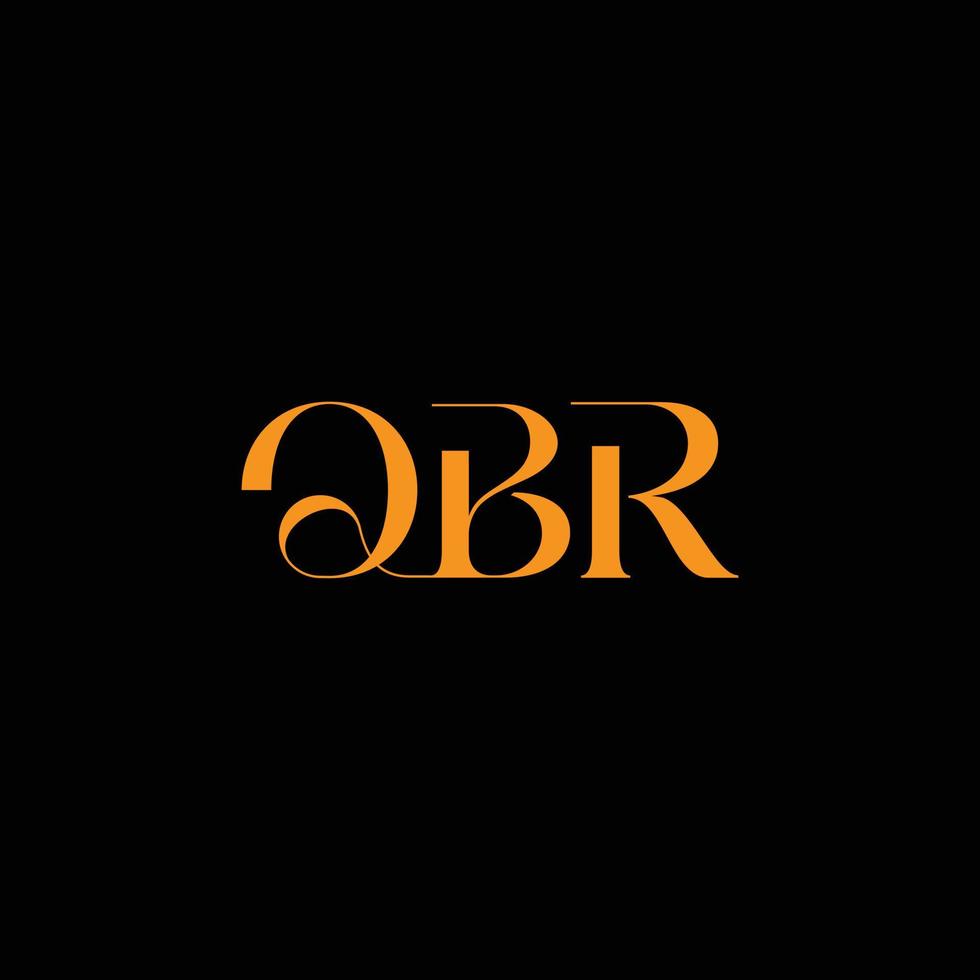 création de logo de lettre qbr, logo vectoriel qbr, qbr avec forme, modèle qbr avec couleur assortie, logo qbr simple, élégant, logo luxueux qbr, vecteur qbr pro, typographie qbr,