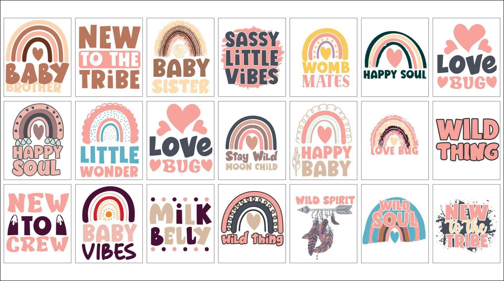 boho bébé svg bundle vecteur