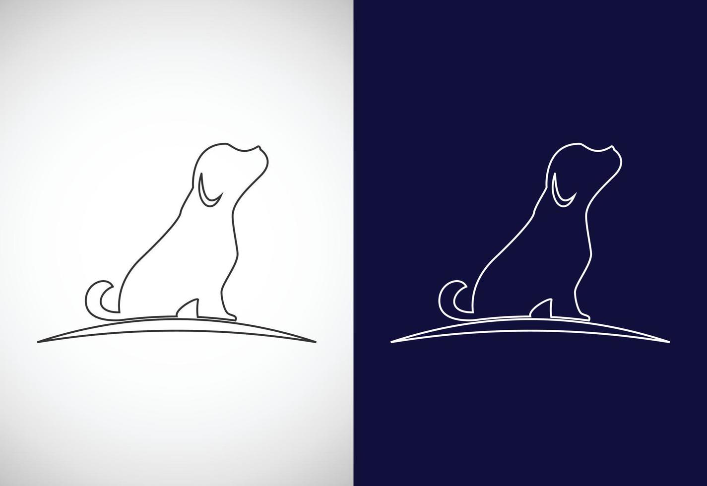 modèle de conception de logo de soins pour animaux de compagnie d'art en ligne. illustration d'icône vectorielle de conception de logo animal vecteur