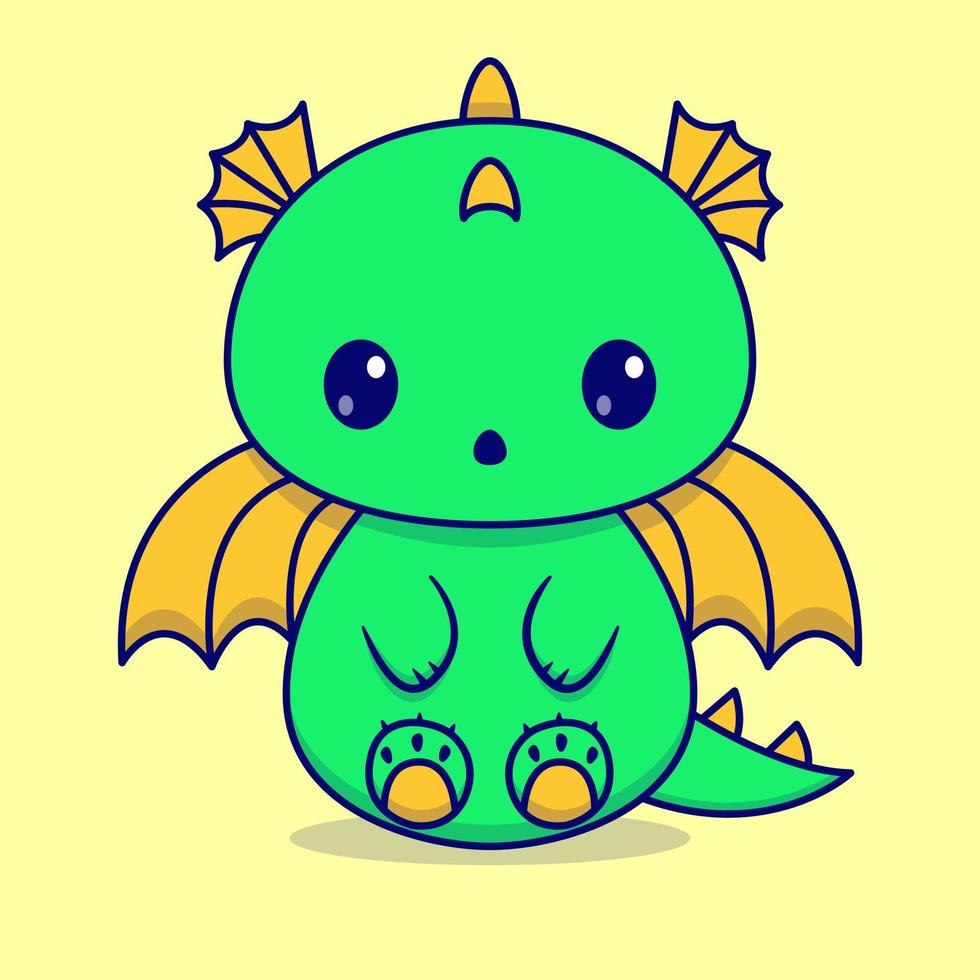 illustration d'icône de dessin animé mignon dragon vecteur