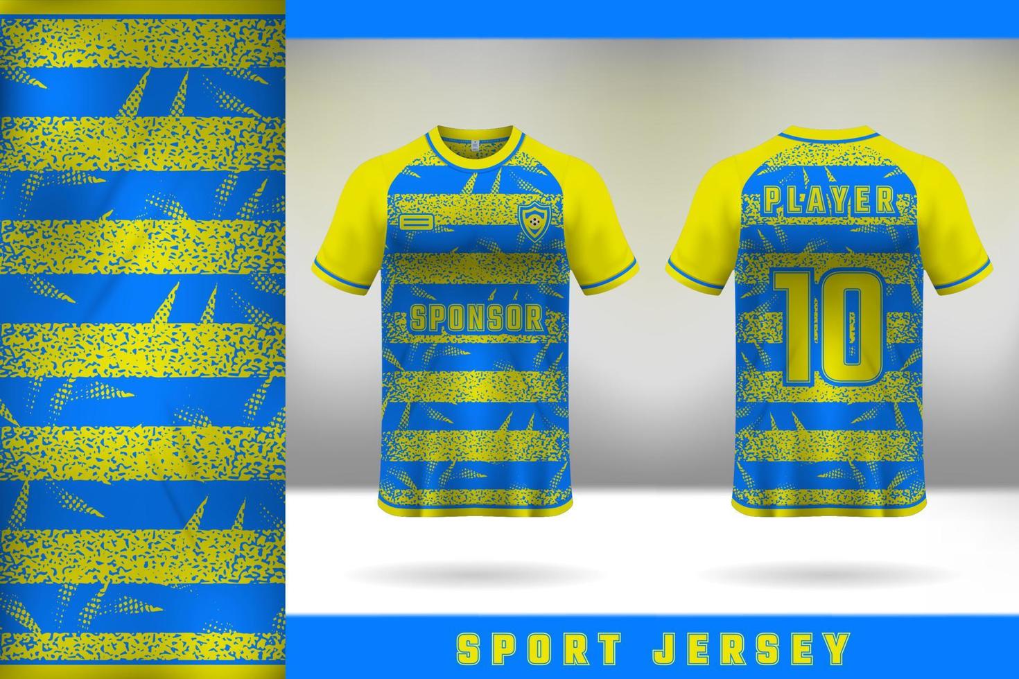 conception de modèle de maillot bleu jaune pour les uniformes de sport vecteur