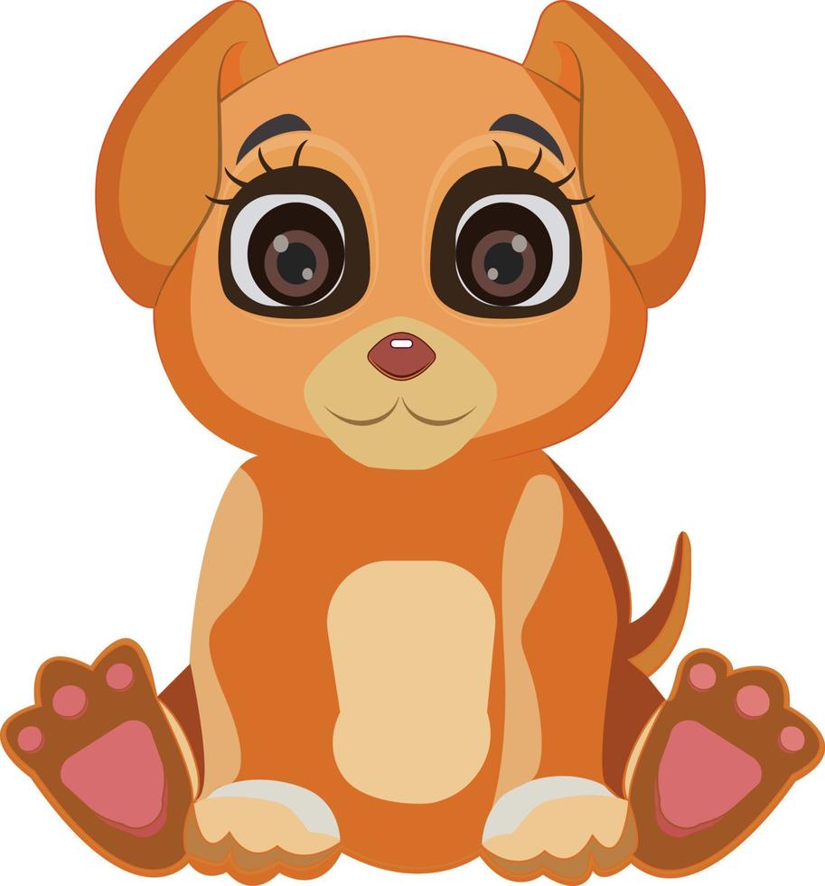 chiot de dessin animé heureux assis, portrait d'un mignon petit chien portant un collier. ami du chien. illustration vectorielle. isolé sur fond blanc. vecteur