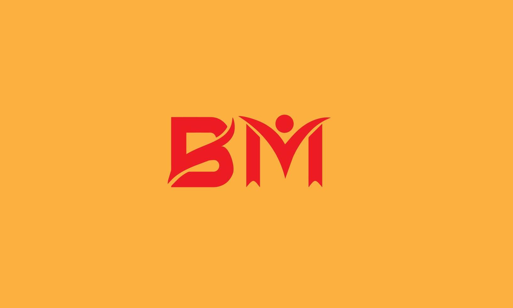 bm initiales lettres vecteur conception