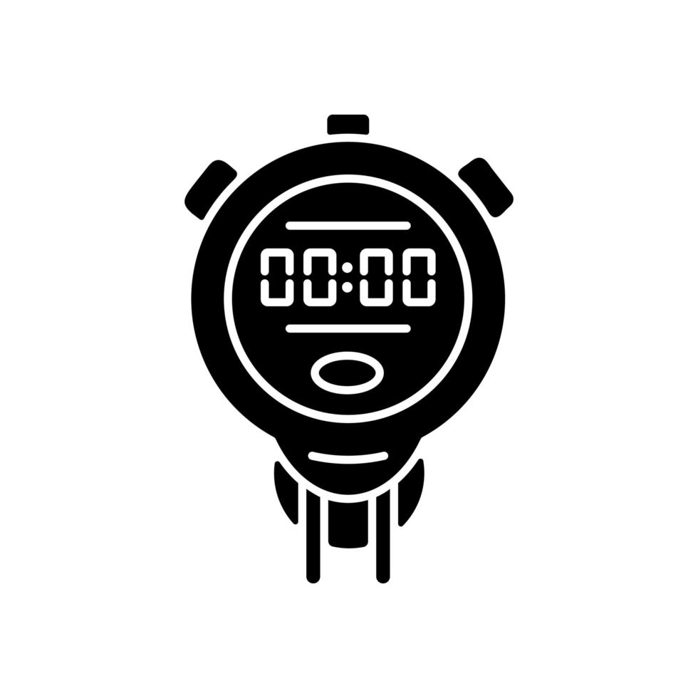 icône de glyphe noir chronomètre vecteur