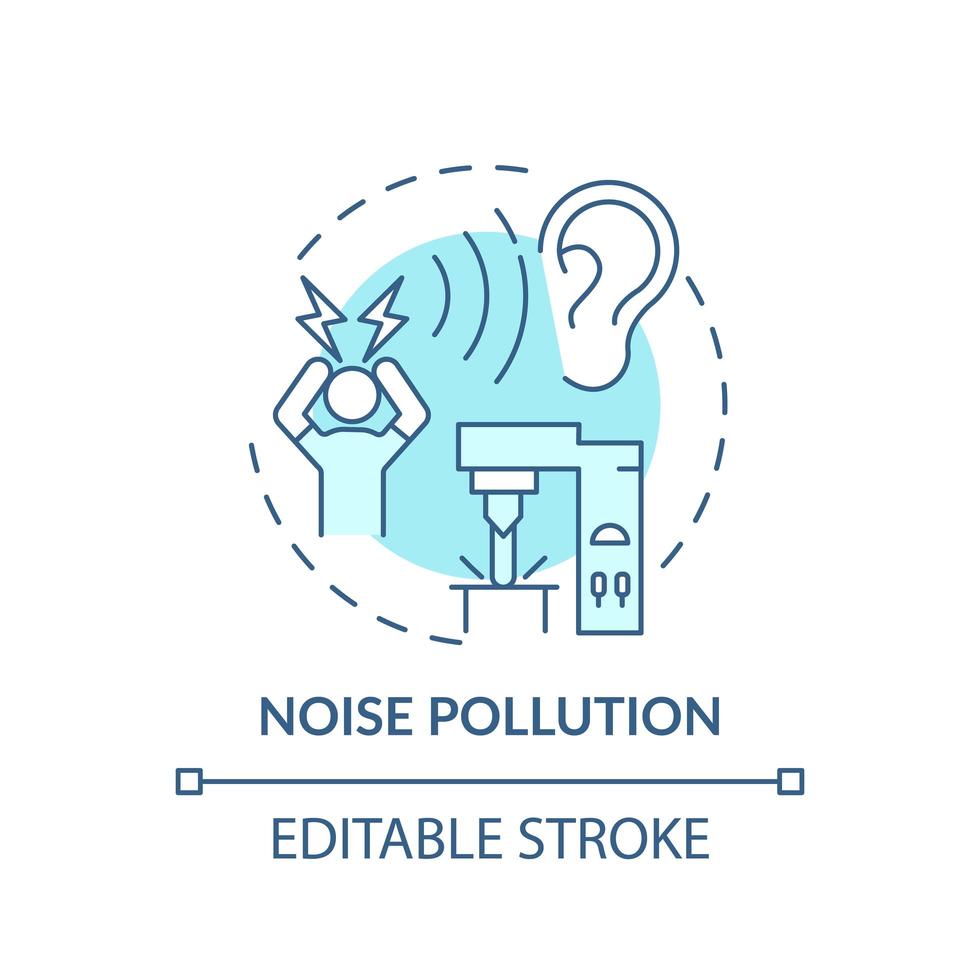 icône de concept de pollution sonore vecteur