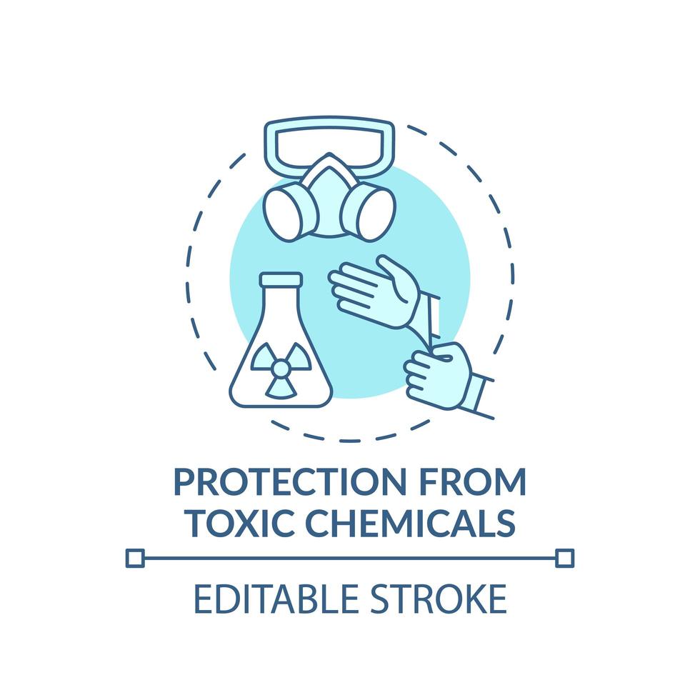 protection contre l & # 39; icône de concept de produits chimiques toxiques vecteur