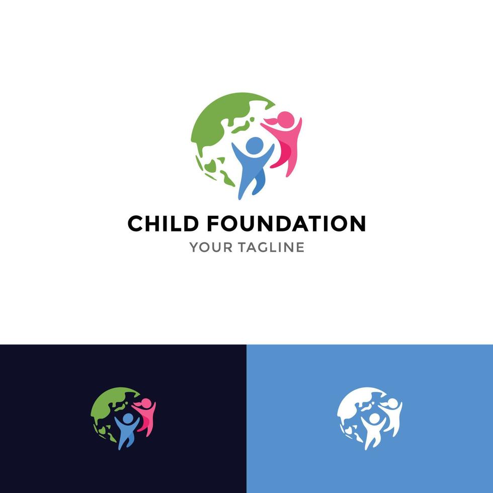 modèle de conception de logo de concept de garde d'enfants créatif vecteur