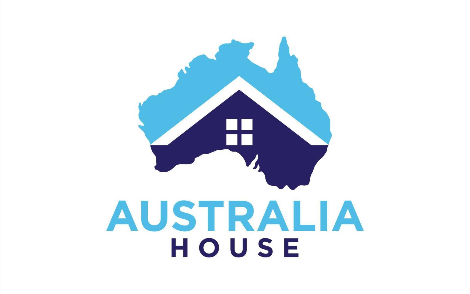 australie avec modèle de logo de style maison vecteur