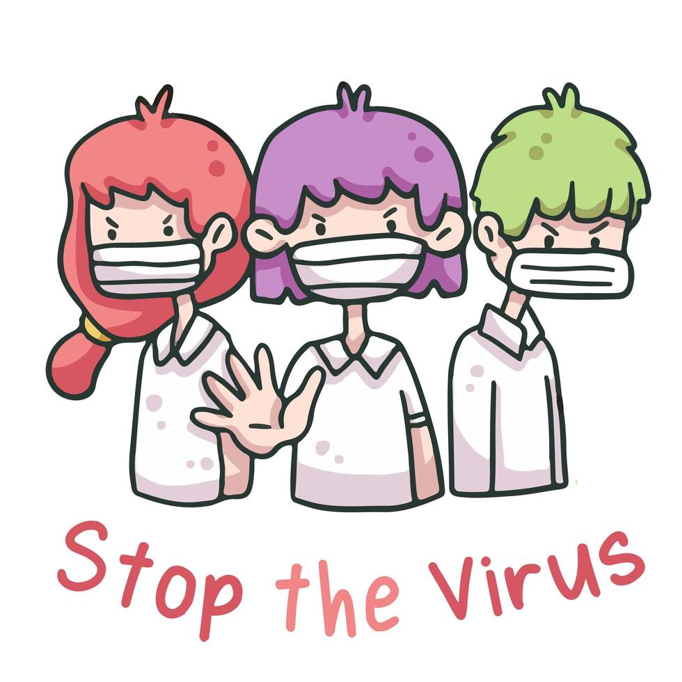 arrêter la typographie du coronavirus virus covid-19 vecteur