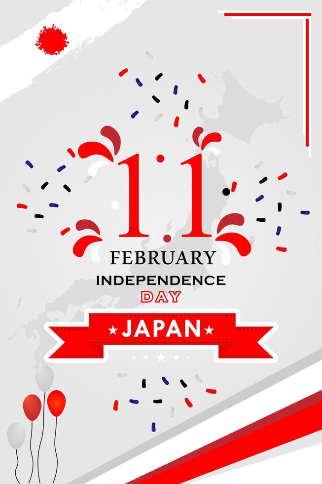 fond de célébration de la fête de l'indépendance du japon. conception de vecteur. vecteur