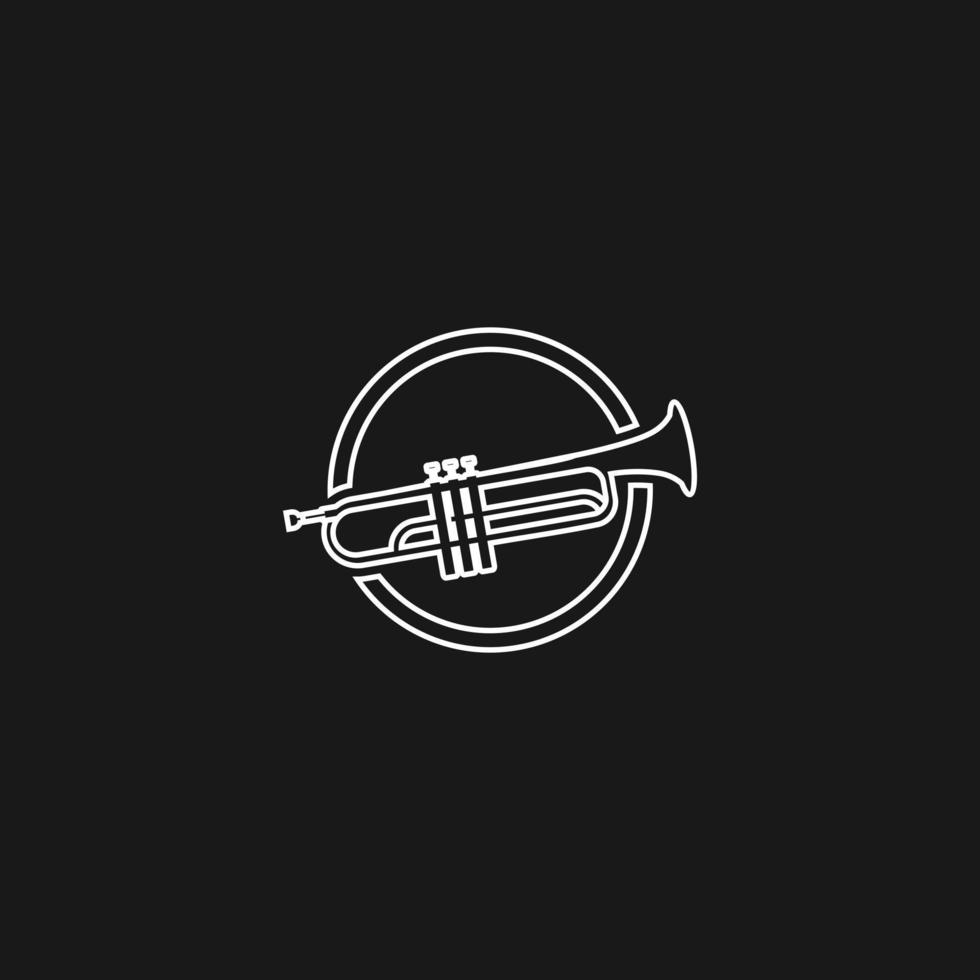 création de logo trompette cornet concept de logo de ligne minimaliste vecteur