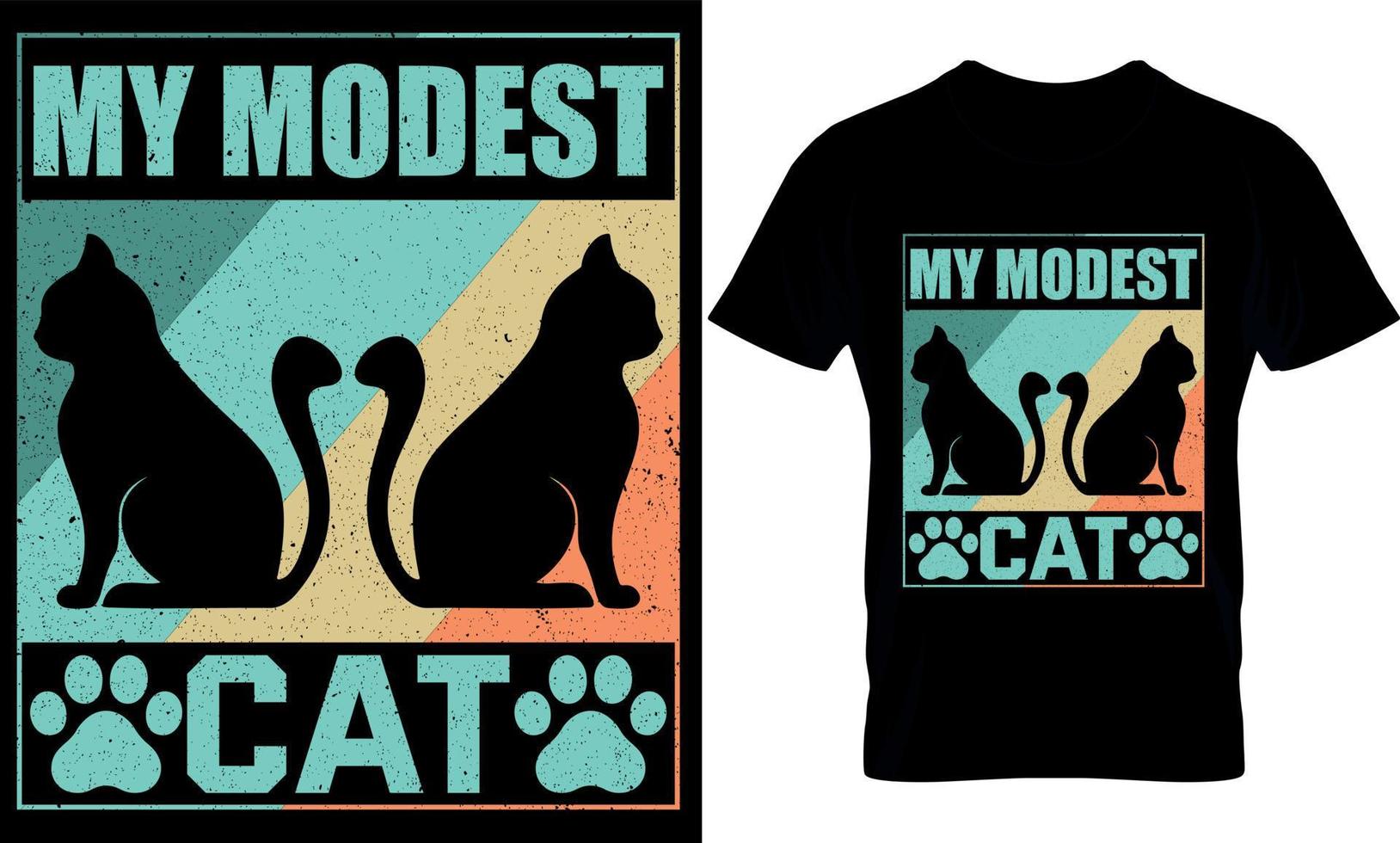 mon modeste chat. conception de t-shirt chat, conception de t-shirt chats. vecteur