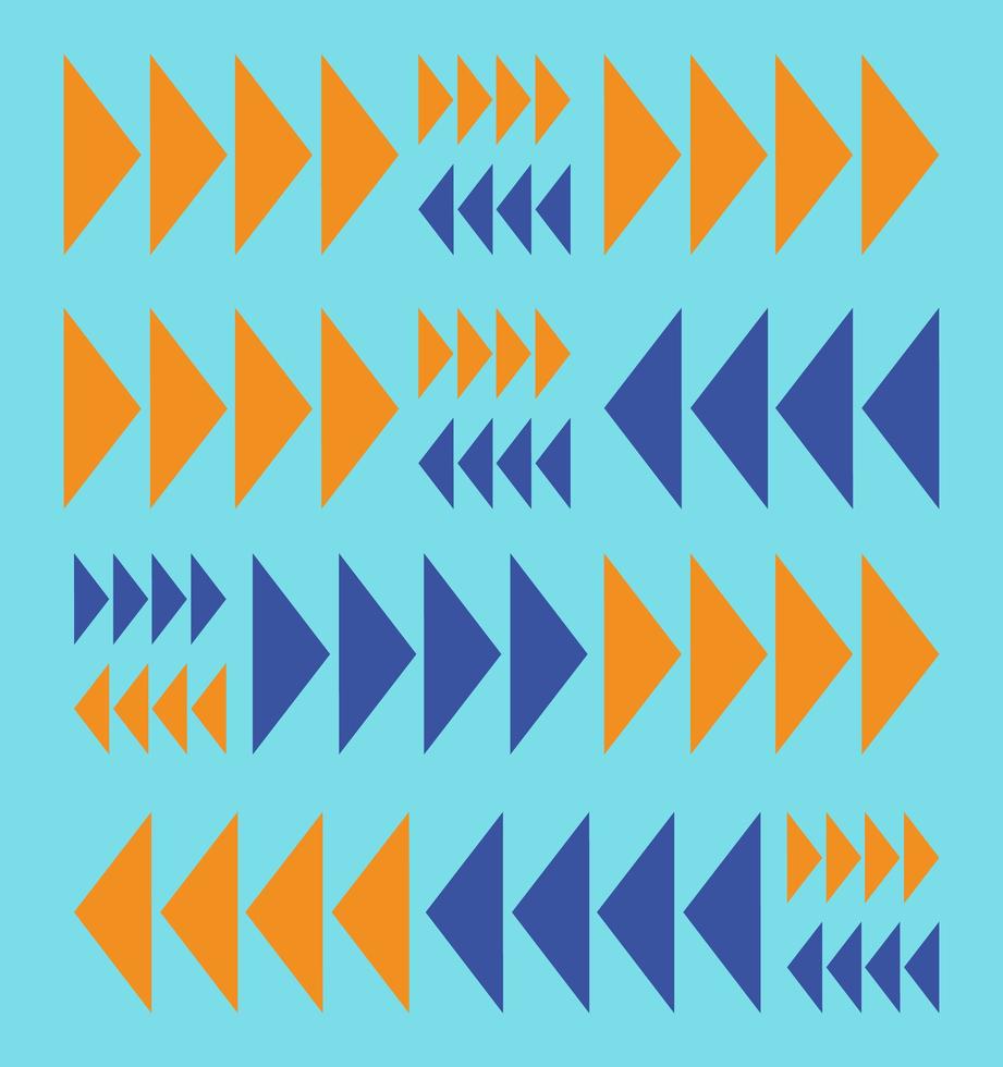 motif de flèche géométrique abstrait bleu et orange vecteur