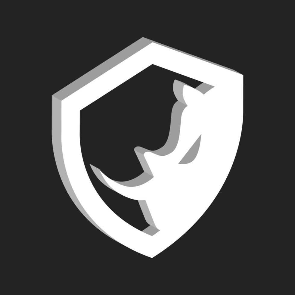 logo du bouclier de rhinocéros. un logo adapté aux produits et aux entreprises liés à la sécurité vecteur