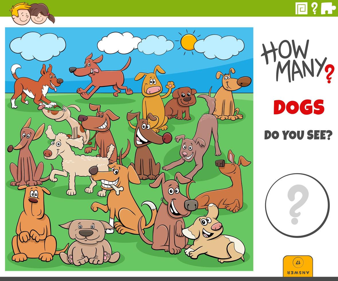combien de jeux éducatifs de chiens pour les enfants vecteur