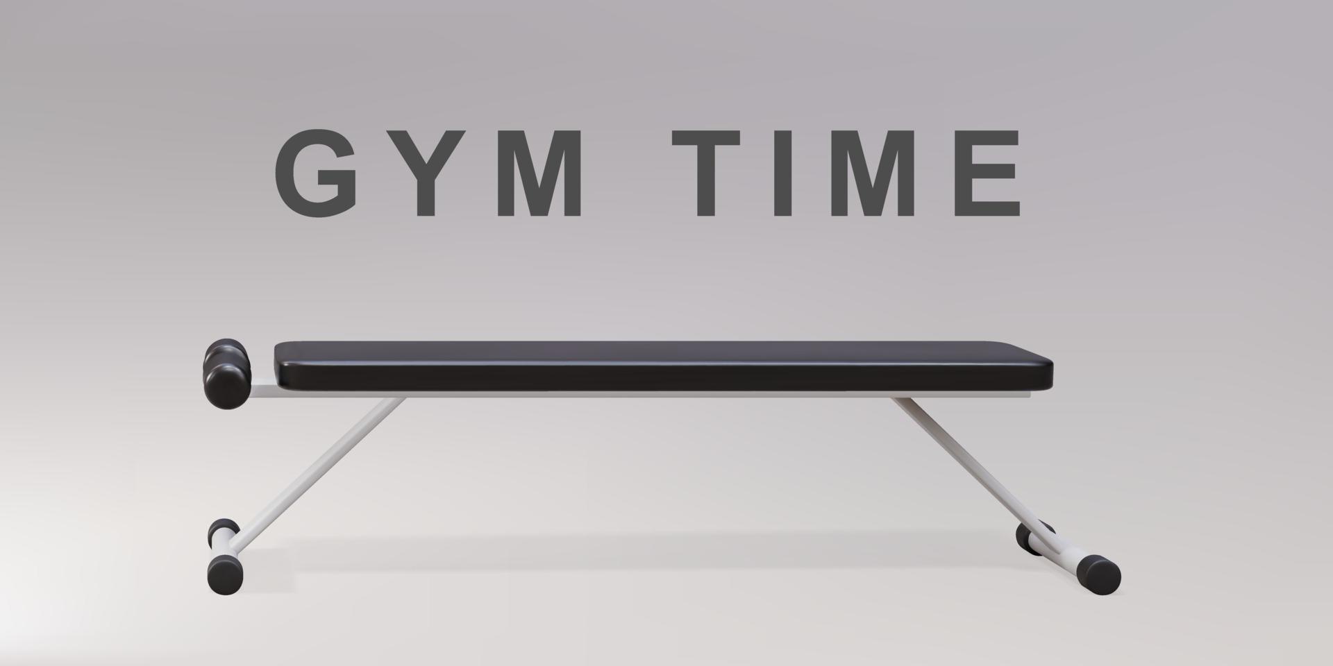 banc de gym réaliste 3d isolé sur fond gris. illustration vectorielle. vecteur