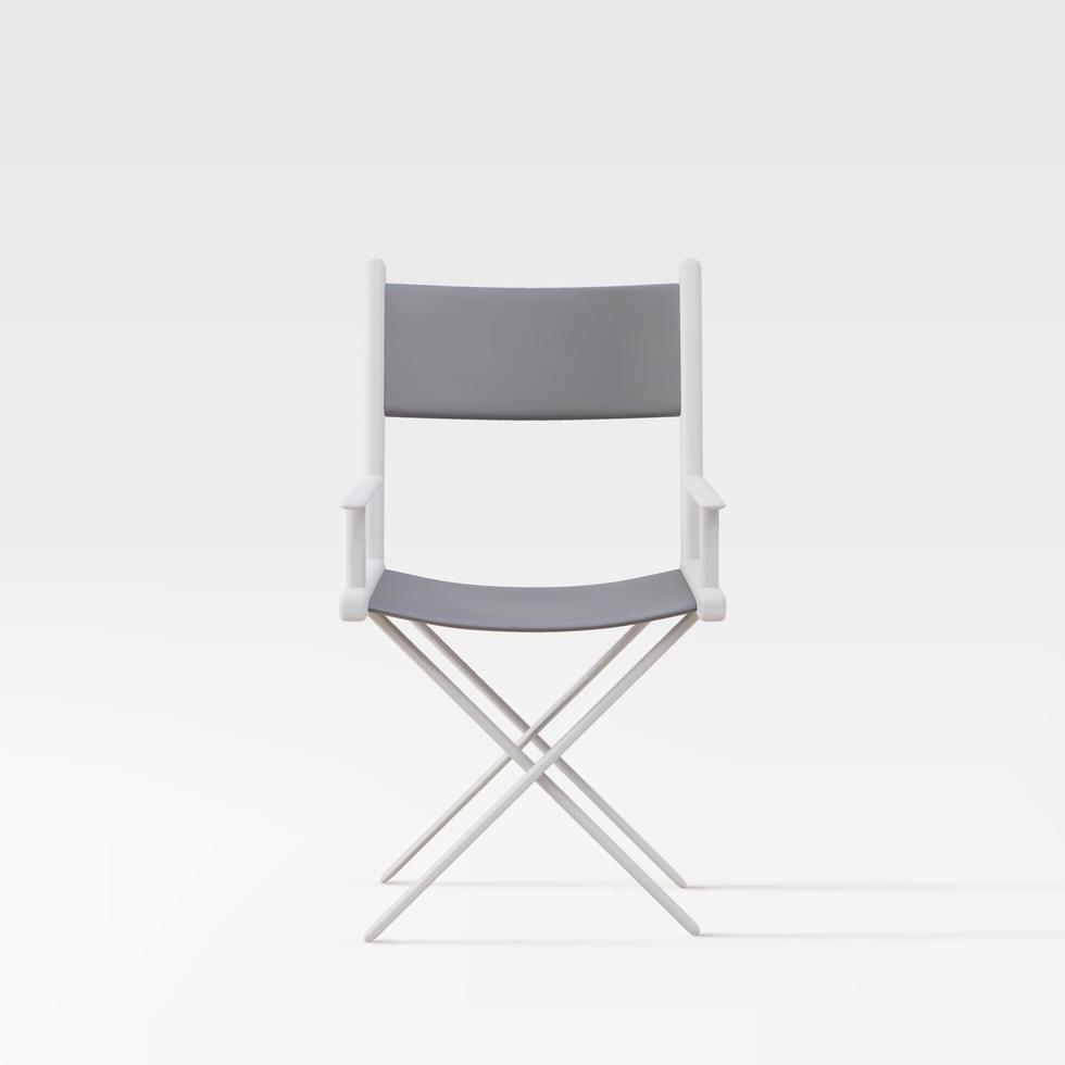 Chaise de producteur réaliste 3d, chaise de réalisateur. illustration vectorielle. vecteur