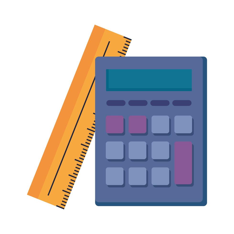 conception de vecteur de calculatrice et règle