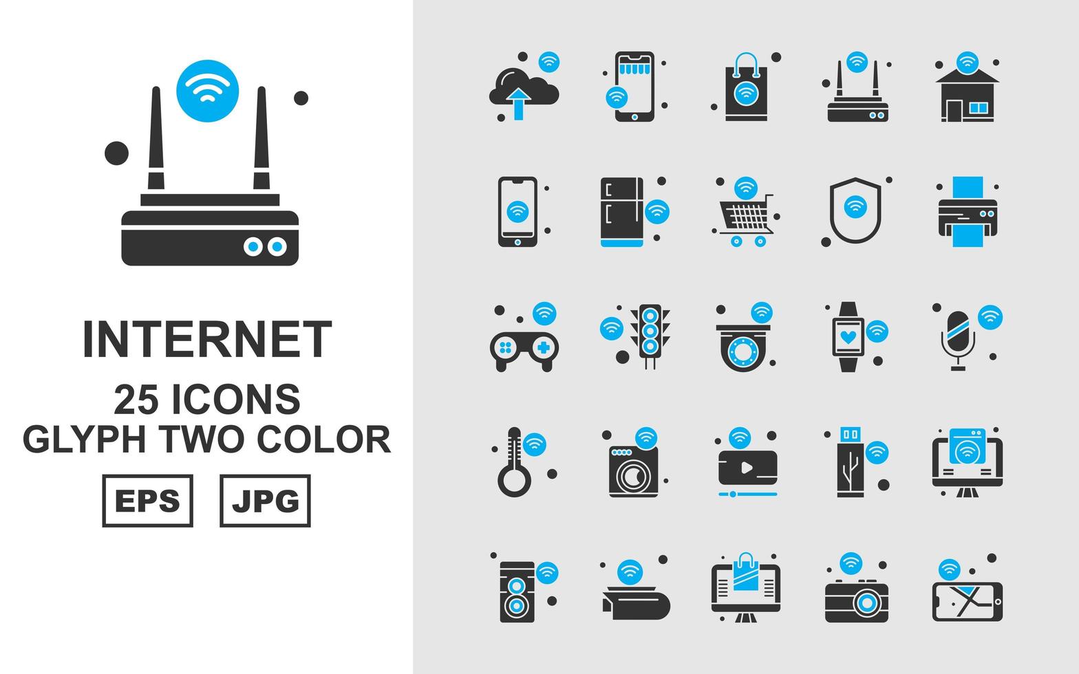 Pack d'icônes bicolores Premium Internet of Things vecteur