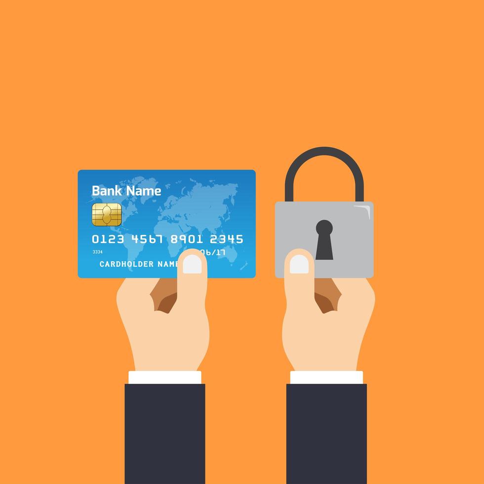concept de sécurité de carte de crédit vecteur