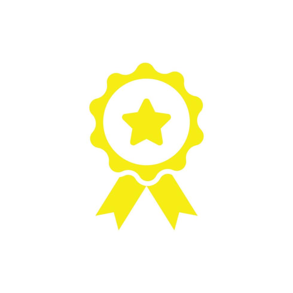prix vectoriel jaune eps10, icône abstraite de médaille ou logo isolé sur fond blanc. symbole de récompense ou de gagnant dans un style moderne et plat simple pour la conception de votre site Web et votre application mobile