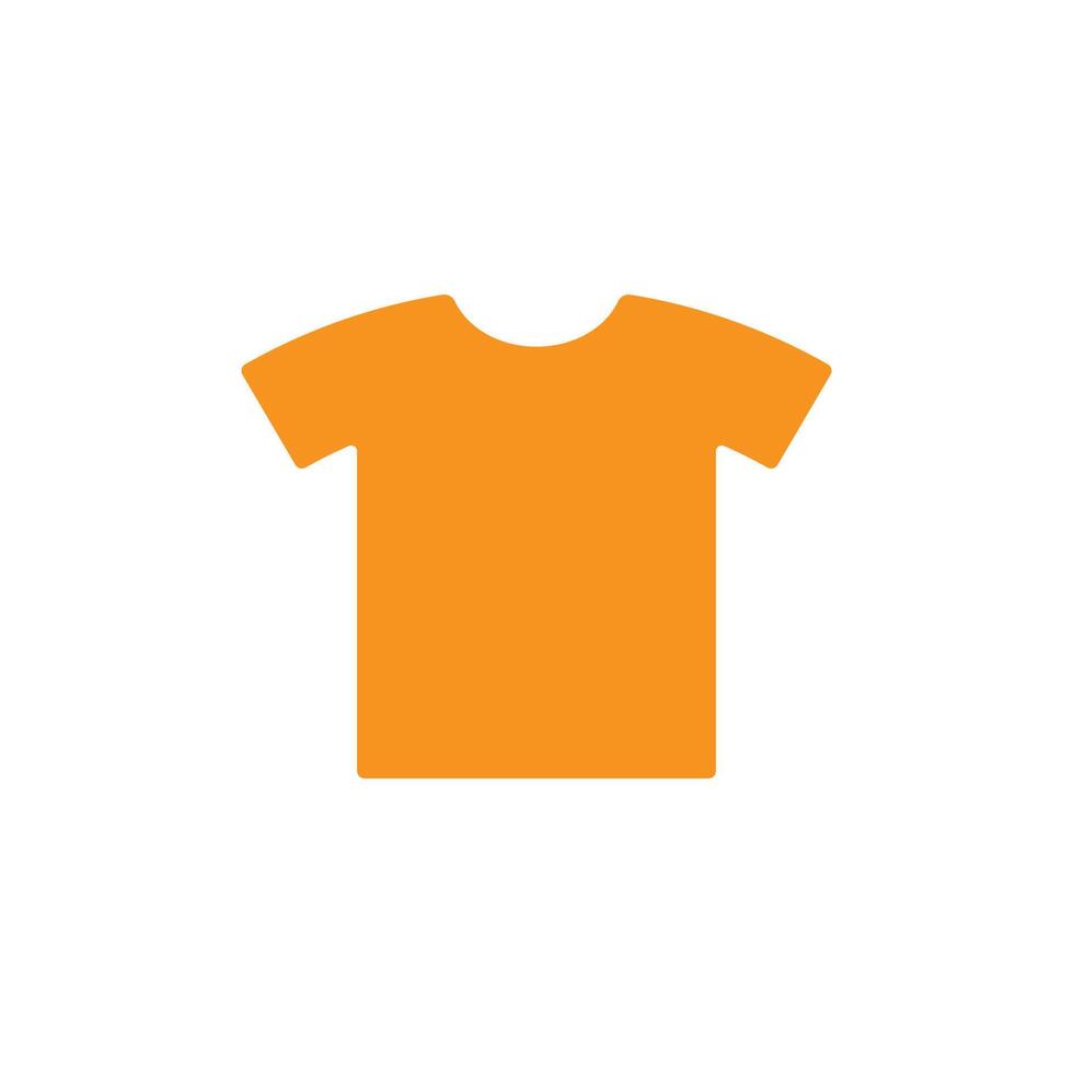 eps10 vecteur orange t-shirt solide art abstrait icône ou logo isolé sur fond blanc. symbole de chemise unisexe dans un style moderne et plat simple pour la conception de votre site Web et votre application mobile