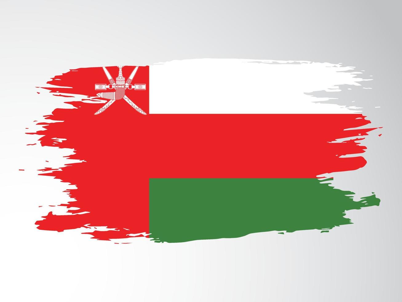 drapeau de vecteur d'oman dessiné avec un pinceau