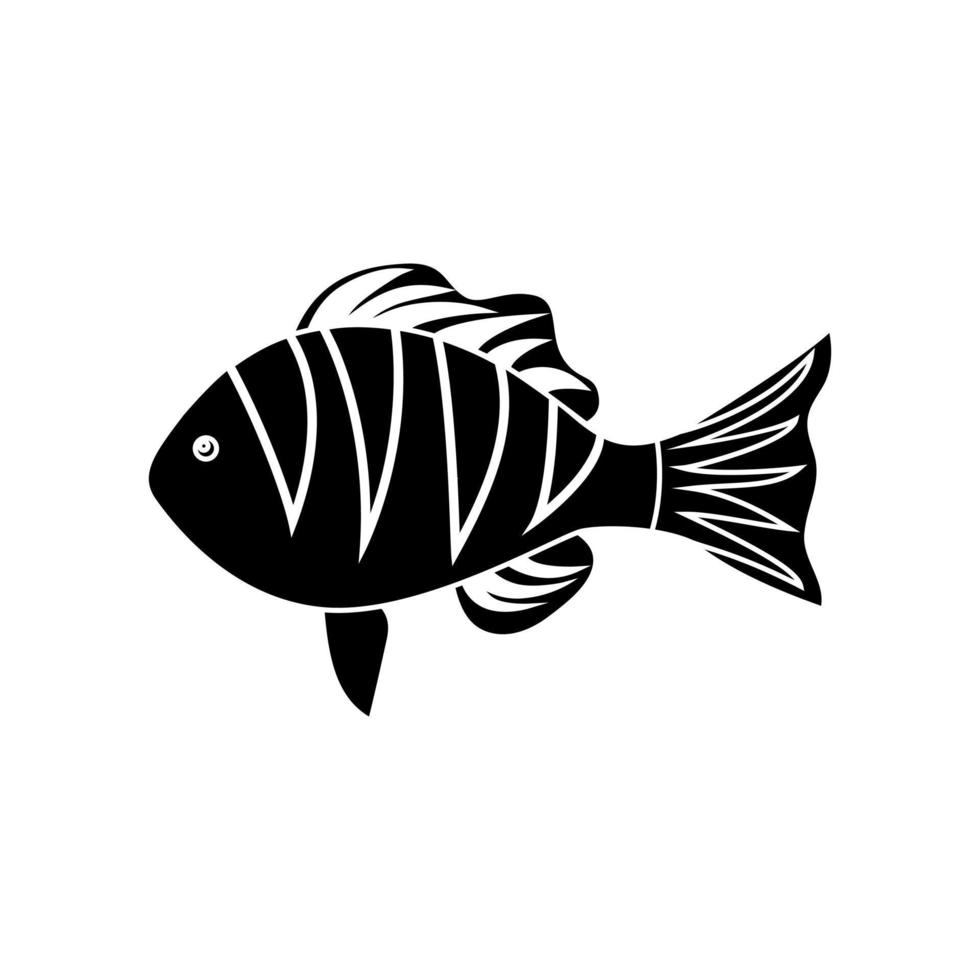 vecteur d'icône de poisson. signe d'illustration d'aquarium. symbole de l'océan. logo de poisson drôle.