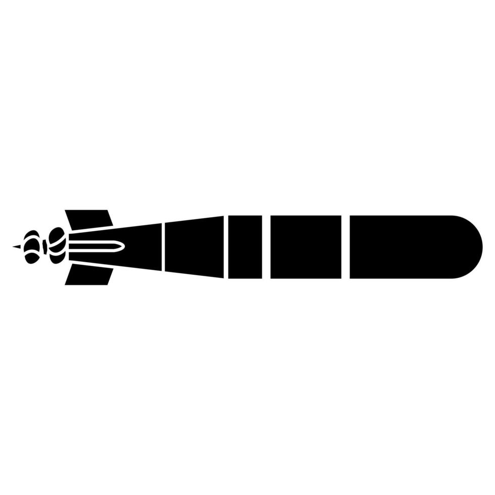 vecteur d'icône de bombe. signe d'illustration de fusée. symbole d'arme. logo de guerre.