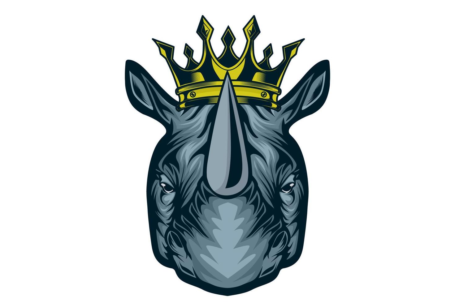 logo d'illustration vectorielle roi rhinocéros vecteur
