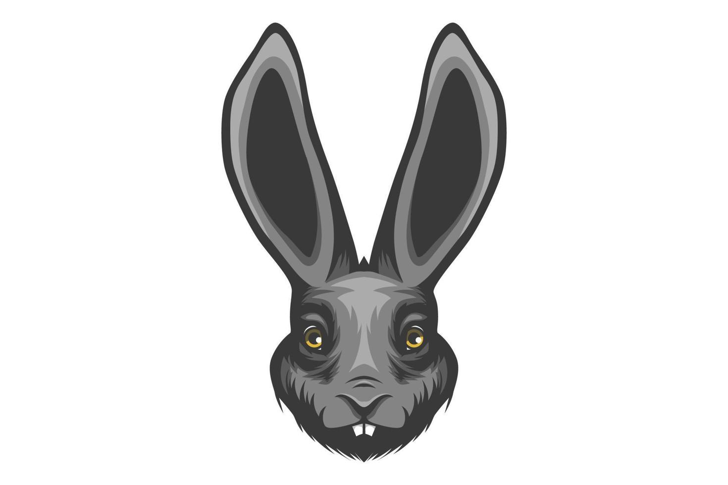 vecteur de tête de lapin effrayant