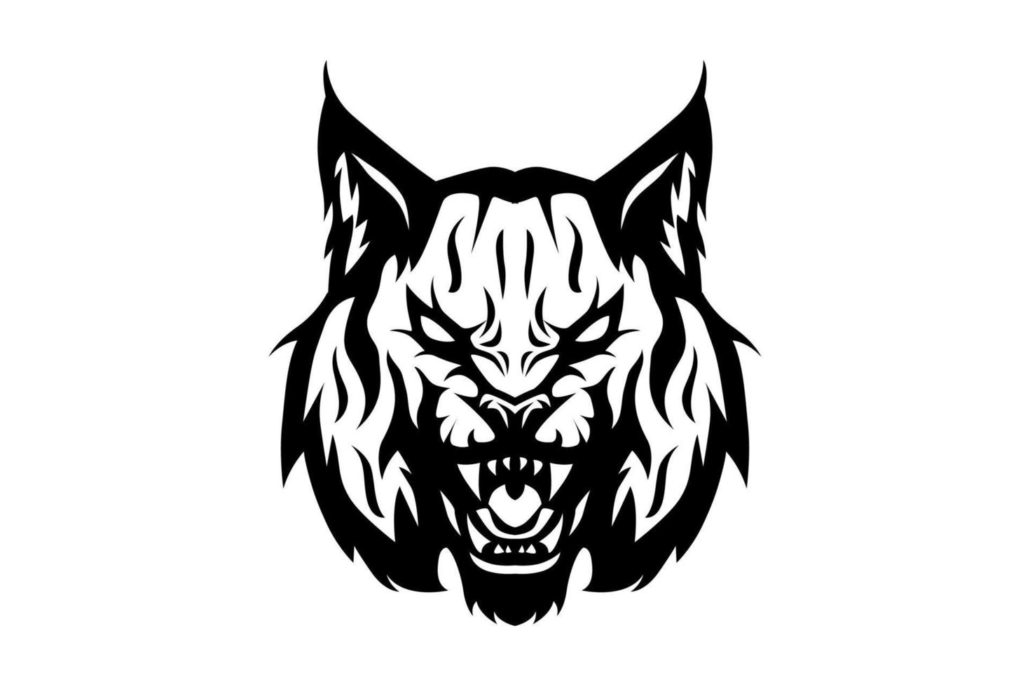 illustration vectorielle de lynx en colère vecteur