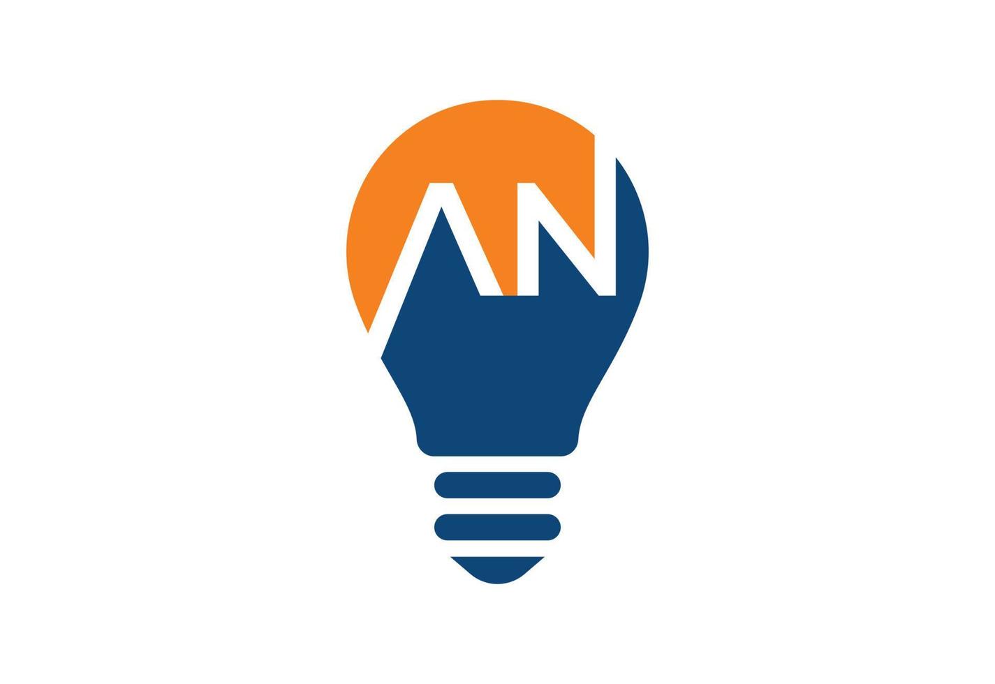 logo d'ampoule créative avec lettre, concept de design vectoriel