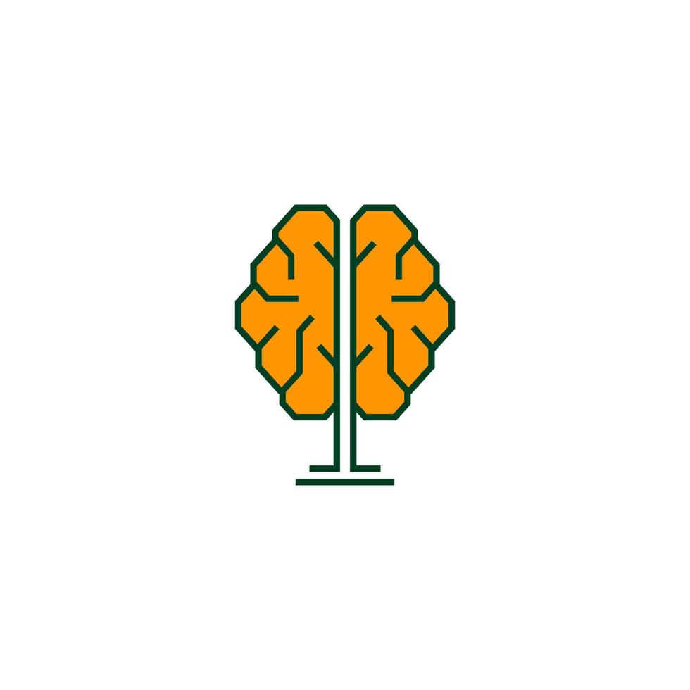 création de logo de cerveau, cerveau d'arbre, cerveau de lampe à énergie vecteur