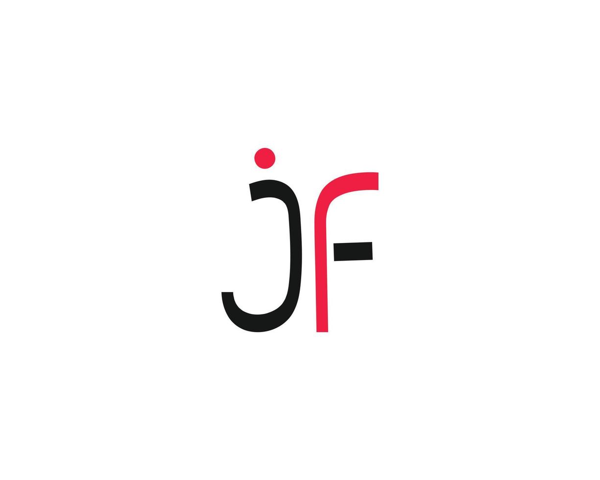 modèle de conception de logo créatif lettre jf vecteur