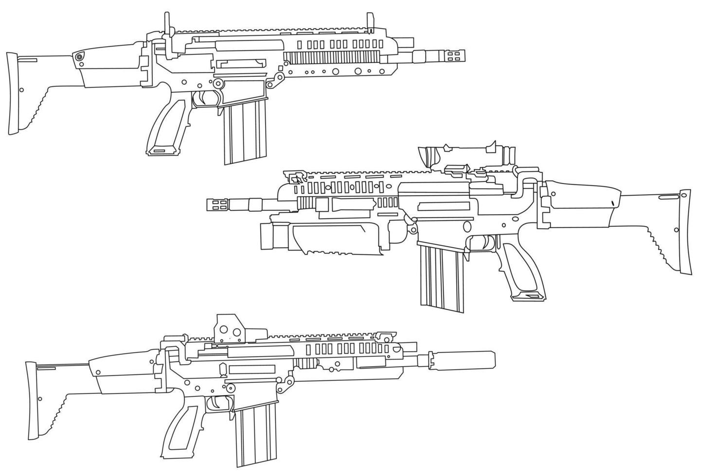 vecteur d'art en ligne d'arme à long canon