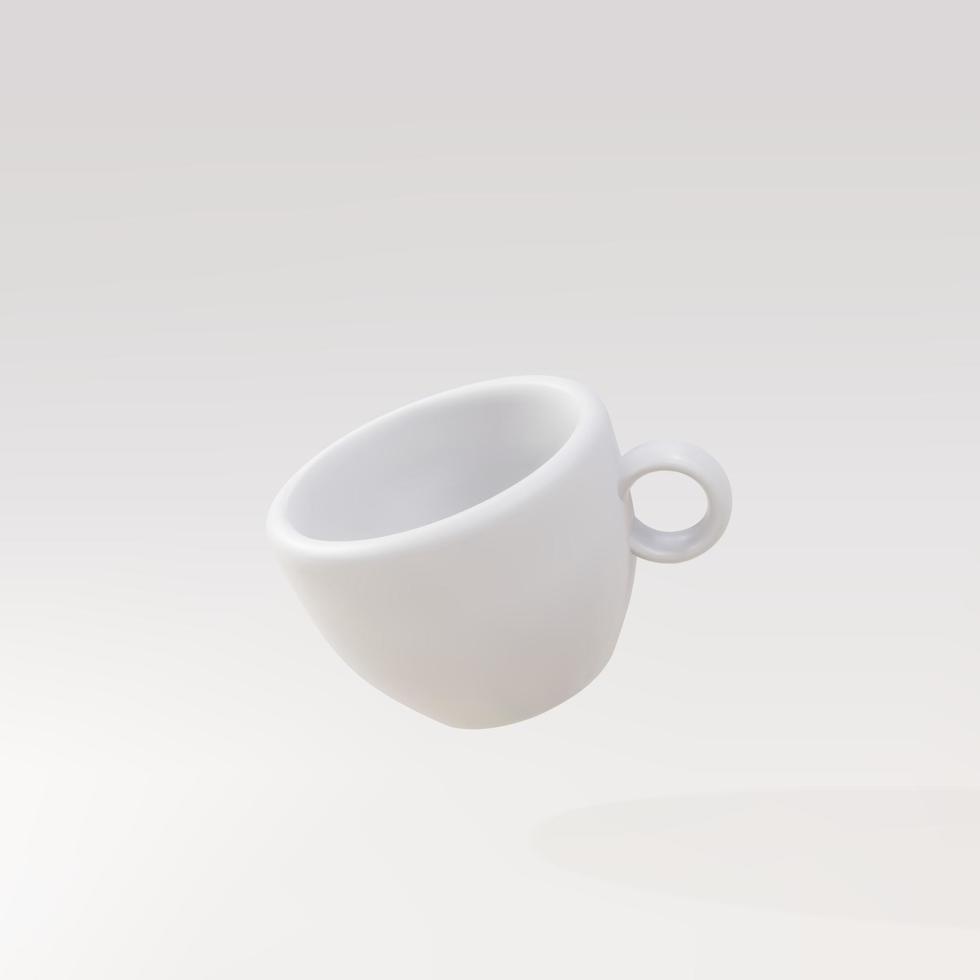 tasse blanche 3d. illustration vectorielle. vecteur