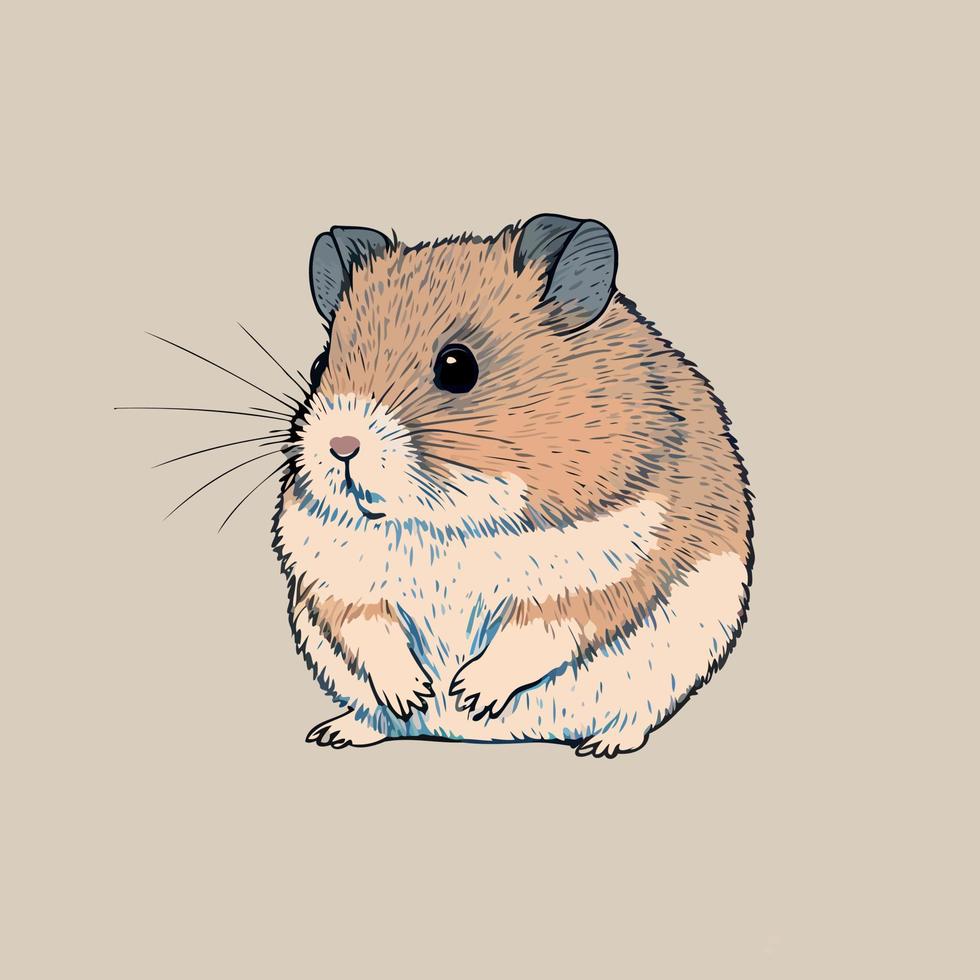 petit animal mammifère rongeur hamster vecteur