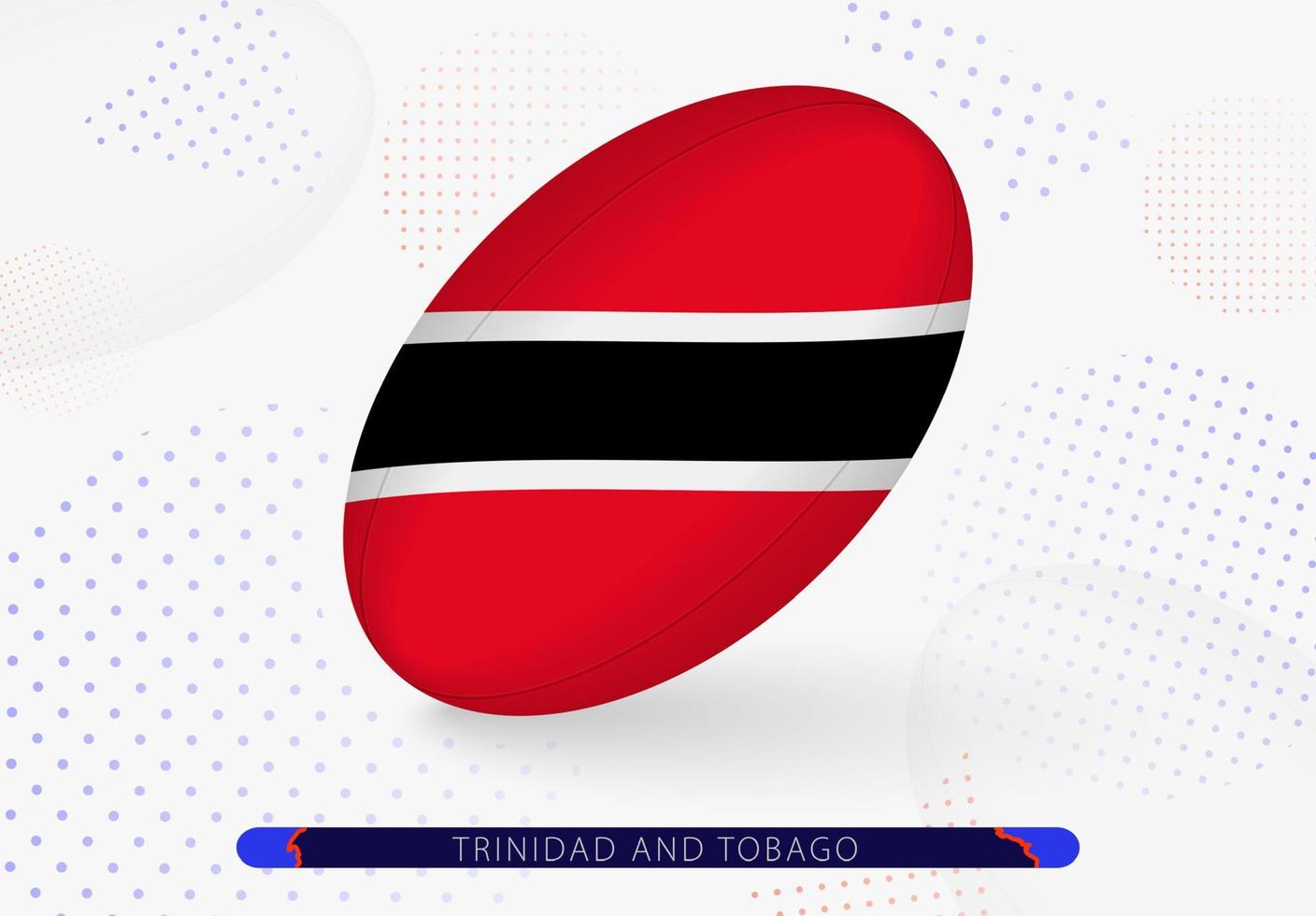 ballon de rugby avec le drapeau de trinité-et-tobago dessus. équipement pour l'équipe de rugby de trinidad et tobago. vecteur